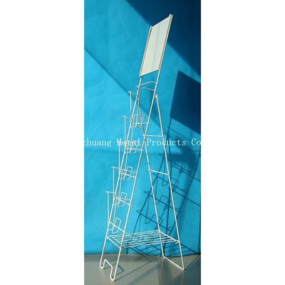 Cremalheira de exposição portátil do compartimento do metal da aprovação H1000mm do TUV, bibliotecas com  Branco