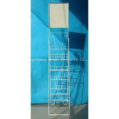 Cremalheira de exposição portátil do compartimento do metal da aprovação H1000mm do TUV, bibliotecas com  Branco