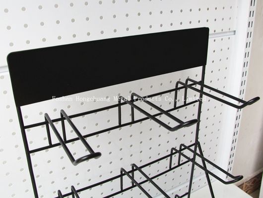 Cremalheira de exposição preta da bateria de H500mm W310mm, cremalheira Pegboard da ferramenta da parede da garagem