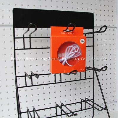 Cremalheira de exposição preta da bateria de H500mm W310mm, cremalheira Pegboard da ferramenta da parede da garagem