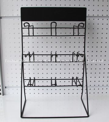 Cremalheira de exposição preta da bateria de H500mm W310mm, cremalheira Pegboard da ferramenta da parede da garagem