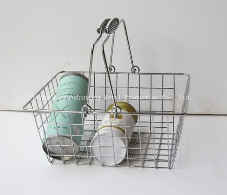 da decoração moderna da casa da quinta da altura 285mm de 135mm a cesta de fio do Mercado-estilo para o banheiro, kicthen com punhos, saco de pano