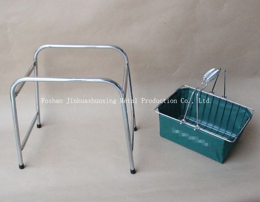Cesta de fio da cor verde W215mm L285mm para o banheiro, Kicthen com punhos, base, saco de pano
