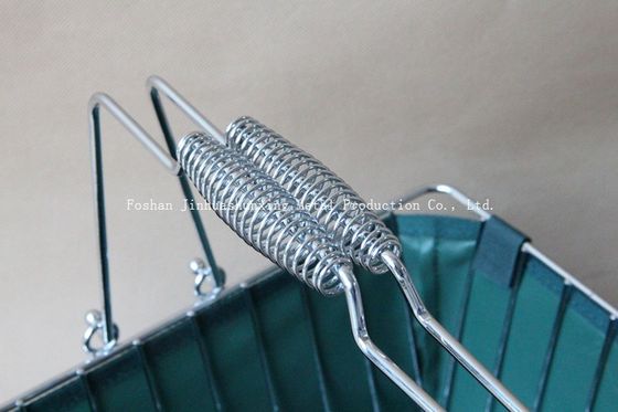 Cesta de fio da cor verde W215mm L285mm para o banheiro, Kicthen com punhos, base, saco de pano