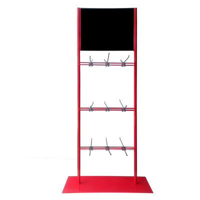Cremalheira de exposição de suspensão vermelha personalizada do suporte do metal para lojas do supermercado