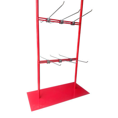 Cremalheira de exposição de suspensão vermelha personalizada do suporte do metal para lojas do supermercado