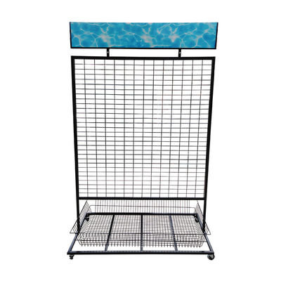 Retalho Multi-funcional Mesh Wire Hanging Display Rack do supermercado com quadros de avisos do PVC