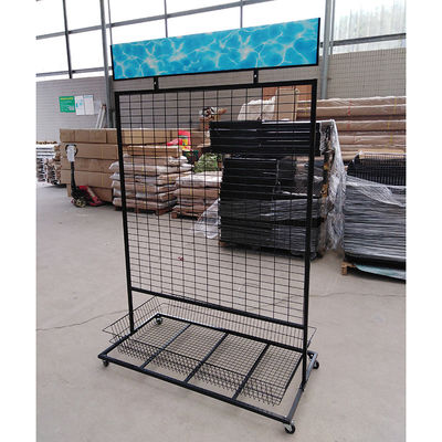 Retalho Multi-funcional Mesh Wire Hanging Display Rack do supermercado com quadros de avisos do PVC