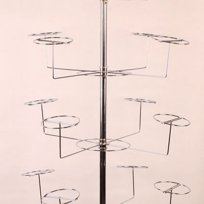 Cremalheira de chapéu de gerencio do chapéu de HongChuang 5-Tier 20, cremalheira do assoalho do metal para tampões com anúncio