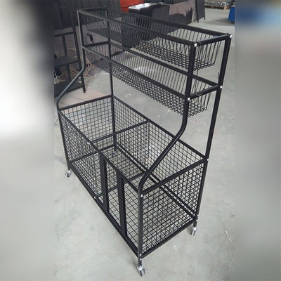 42inch organizador Rack With Baskets do material desportivo do comprimento da altura 36inch e ganchos