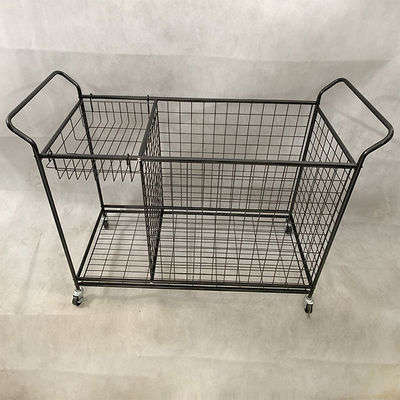 Cremalheiras de exposição removíveis do supermercado do metal da cor preta com rodas