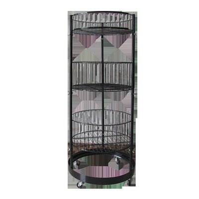 Altura preta do cilindro 497mm Dia Grocery Display Rack 1080mm do metal