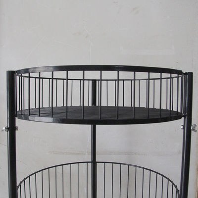 Altura preta do cilindro 497mm Dia Grocery Display Rack 1080mm do metal