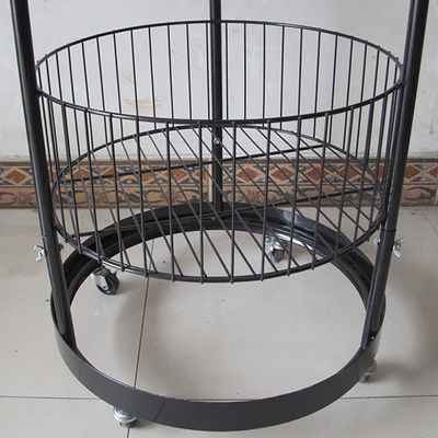 Altura preta do cilindro 497mm Dia Grocery Display Rack 1080mm do metal