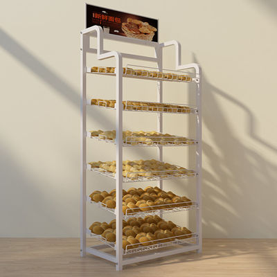 Cremalheiras de exposição personalizadas do supermercado da série da cor multi para o bolo do biscoito do pão