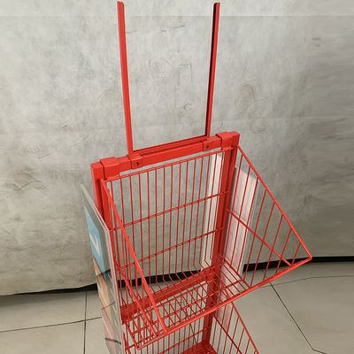 Cremalheiras de exposição do supermercado do comprimento de Mesh Wire Red Color 400mm para doces das cookies