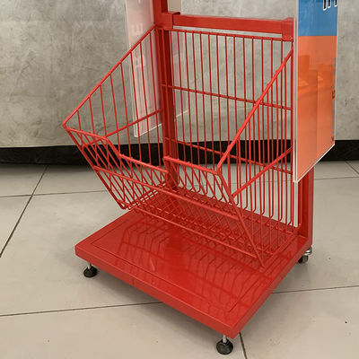 Cremalheiras de exposição do supermercado do comprimento de Mesh Wire Red Color 400mm para doces das cookies