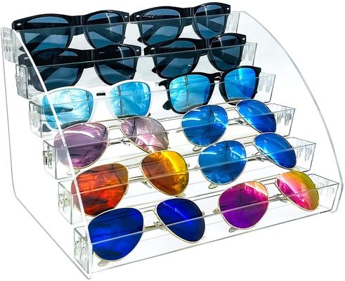 Os óculos de sol Tabletop do suporte indicam para estar a bandeja clara do armazenamento do Eyewear 6 camadas