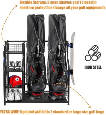 Organizador Rack For Supermarket da garagem do saco de golfe da cor 2 do preto do OEM