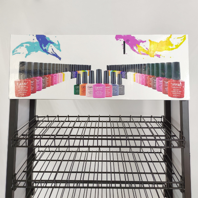 Suporte do assoalho da exposição do verniz para as unhas para cremalheiras do armazenamento das séries da loja 12